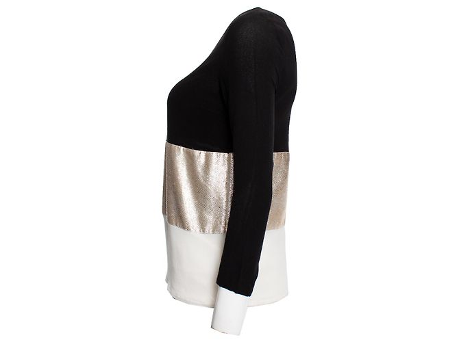 Stella Luna Ella Luna, Camiseta top con lúrex Negro Dorado - vista 4