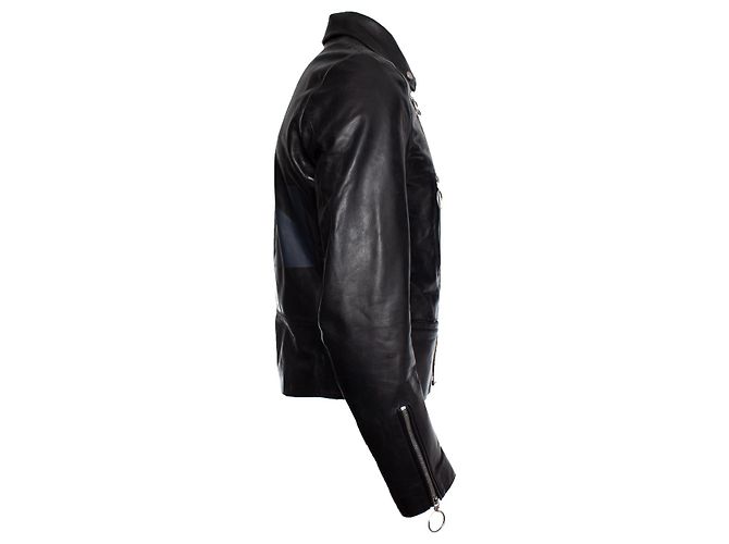 Off White Off-White, Leather biker jacket Black - view 4