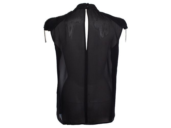 PIERRE BALMAIN, top con hombreras Negro - vista 2