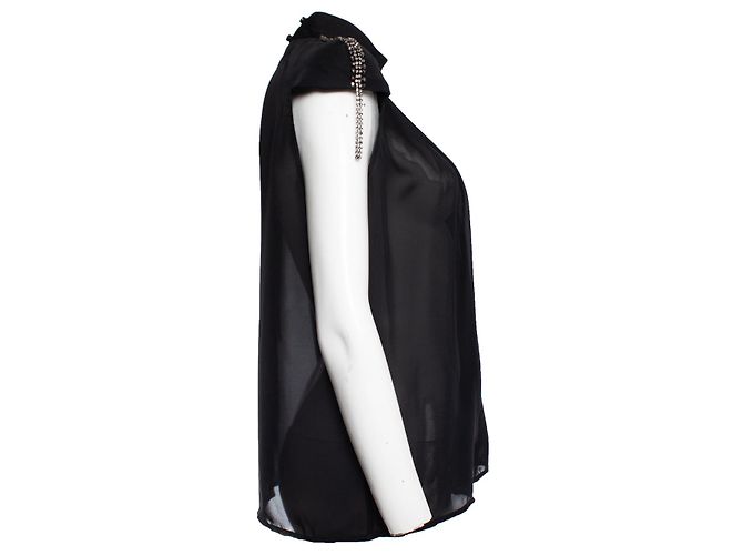 PIERRE BALMAIN, top con hombreras Negro - vista 3