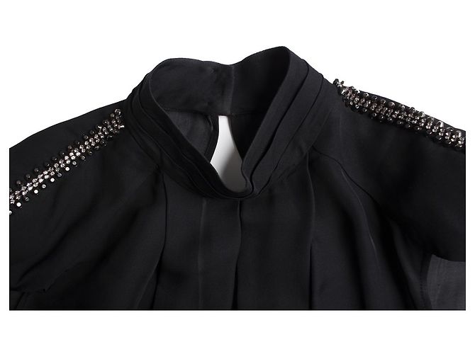 PIERRE BALMAIN, top con hombreras Negro - vista 7