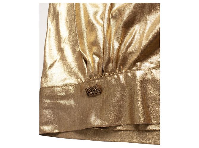Chanel, Top oro con volant e fiocco D'oro - vista 5