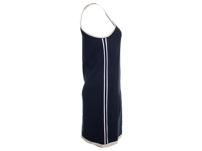 Chanel, Kaschmirkleid mit Beuteltasche Blau - Ansicht 3