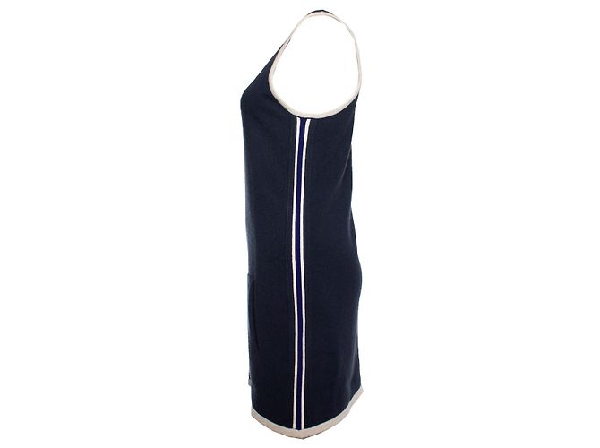 Chanel, Kaschmirkleid mit Beuteltasche Blau - Ansicht 4