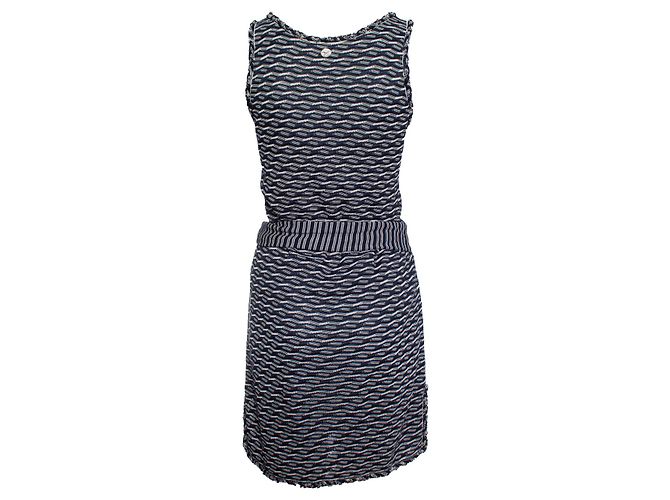 Chanel, Abito a portafoglio blu e bianco - vista 2