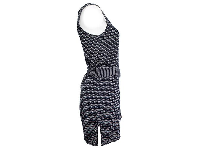 Chanel, Abito a portafoglio blu e bianco - vista 3