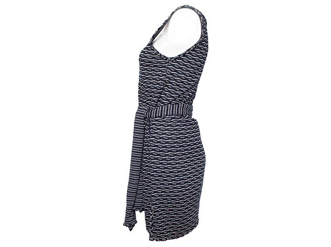 Chanel, Abito a portafoglio blu e bianco - vista 4
