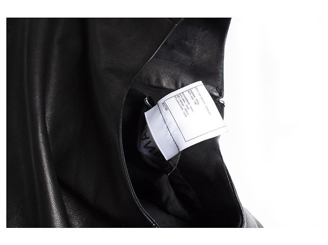 Chanel, Tweedkleid mit Leder Schwarz - Ansicht 8