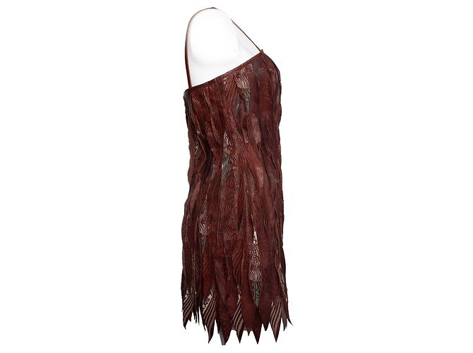 Autre Marque Diesel Schwarzes Gold, Lasergeschnittenes Lederkleid Braun - Ansicht 3