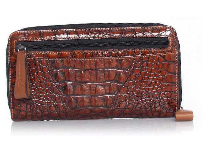Autre Marque Nathan Baume, Leather Zip Wallet Brown - view 2
