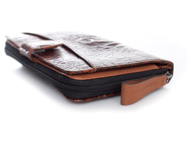 Autre Marque Nathan Baume, Leather Zip Wallet Brown - view 6