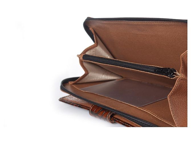Autre Marque Nathan Baume, Leather Zip Wallet Brown - view 7