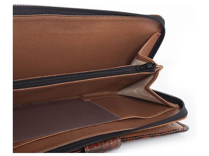 Autre Marque Nathan Baume, Leather Zip Wallet Brown - view 8