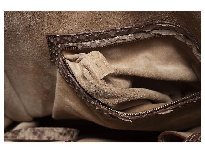 Céline Celine, Phantom Luggage tote in python leather Brown - view 10