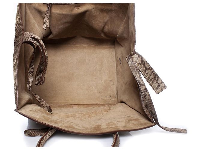 Céline Celine, Phantom Luggage tote in python leather Brown - view 8