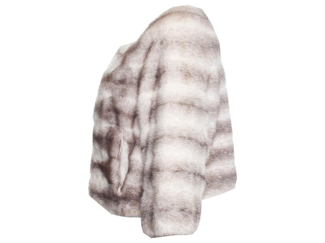 Autre Marque Milady, pelliccia corta Bianco Grigio - vista 3
