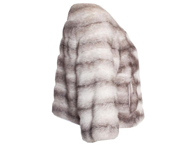 Autre Marque Milady, pelliccia corta Bianco Grigio - vista 4