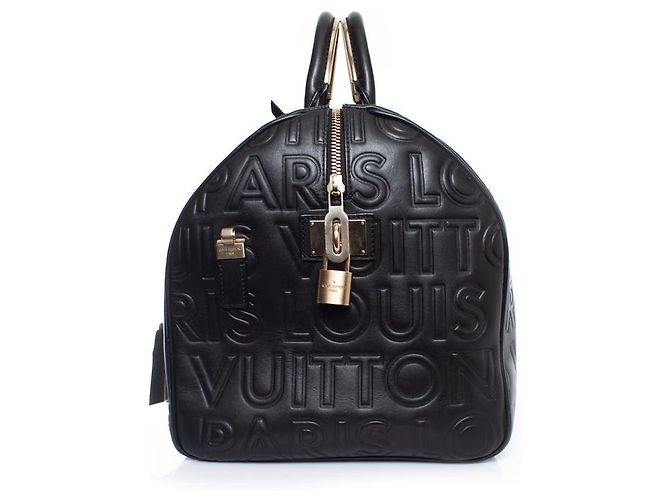 Louis Vuitton, speedy cube in pelle di vitello goffrata Nero - vista 2
