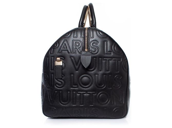 Louis Vuitton, speedy cube in pelle di vitello goffrata Nero - vista 4