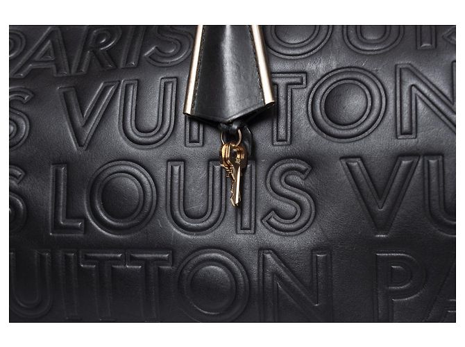 Louis Vuitton, speedy cube in pelle di vitello goffrata Nero - vista 6