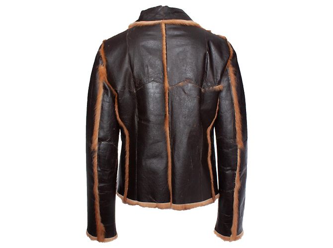 DOLCE & GABBANA, abrigo de piel reversible Castaño - vista 3