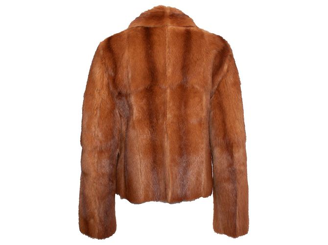 DOLCE & GABBANA, abrigo de piel reversible Castaño - vista 4