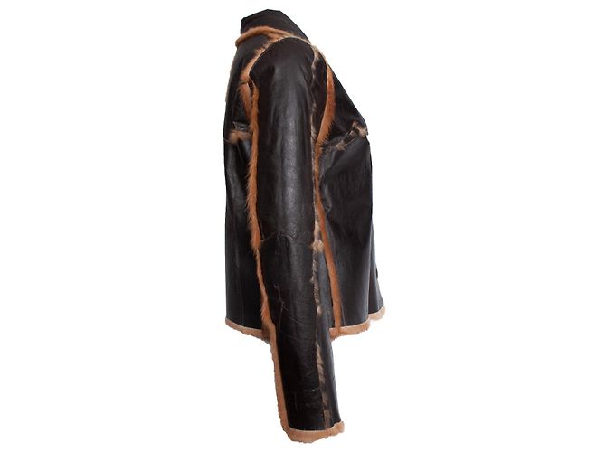 DOLCE & GABBANA, abrigo de piel reversible Castaño - vista 5