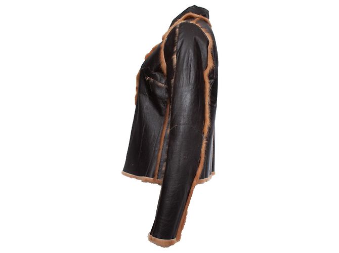 DOLCE & GABBANA, abrigo de piel reversible Castaño - vista 7