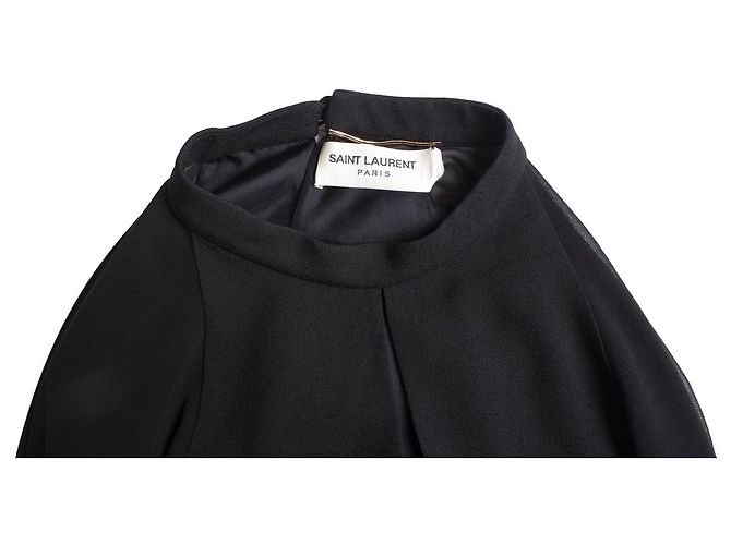 SAINT LAURENT, Schwarzes Kleid mit Puffärmeln - Ansicht 6