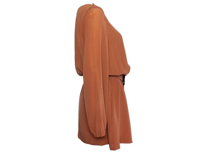 Chloé Chloe, vestido marrón con cinturón Castaño - vista 3