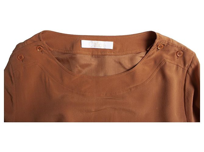 Chloé Chloe, vestido marrón con cinturón Castaño - vista 6
