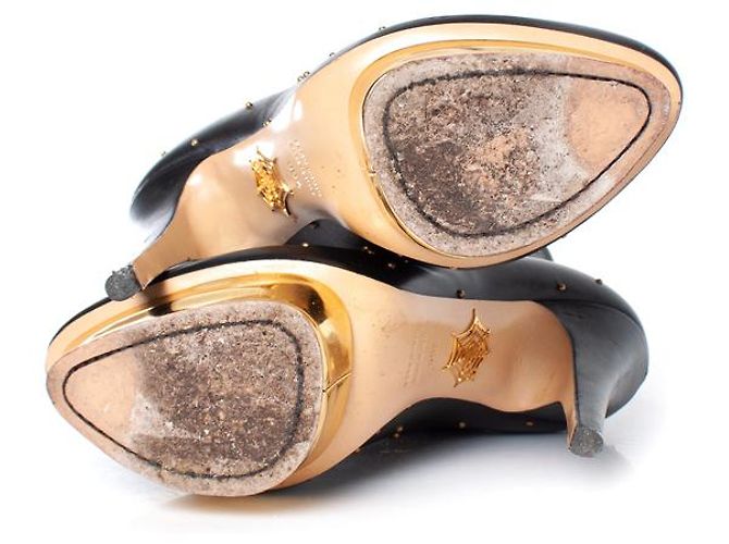 Charlotte Olympia Charlotte Olimpia, botas de plataforma de cuero Negro - vista 8