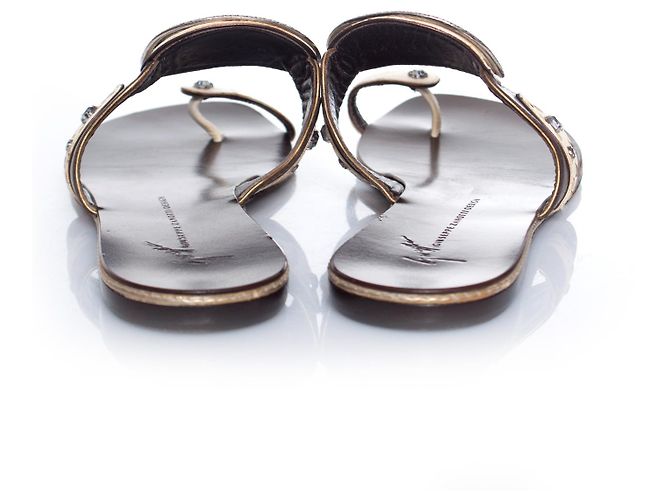 Giuseppe Zanotti, Sandali in pelle marrone. Argento - vista 5