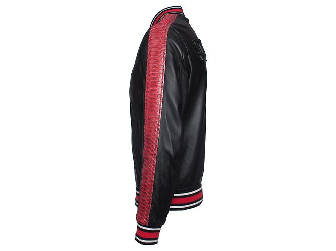 Philipp Plein, Bomberjacke „Reginald“ aus schwarzem Leder - Ansicht 3