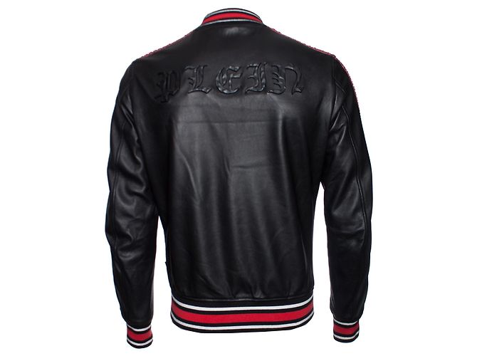 Philipp Plein, Bomberjacke „Reginald“ aus schwarzem Leder - Ansicht 4