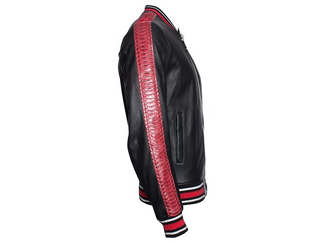 Philipp Plein, Bomberjacke „Reginald“ aus schwarzem Leder - Ansicht 5