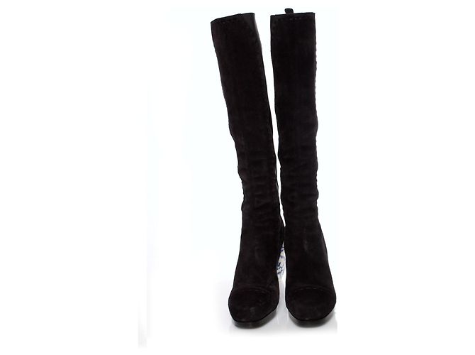 YVES SAINT LAURENT, Botas de ante negro. - vista 4