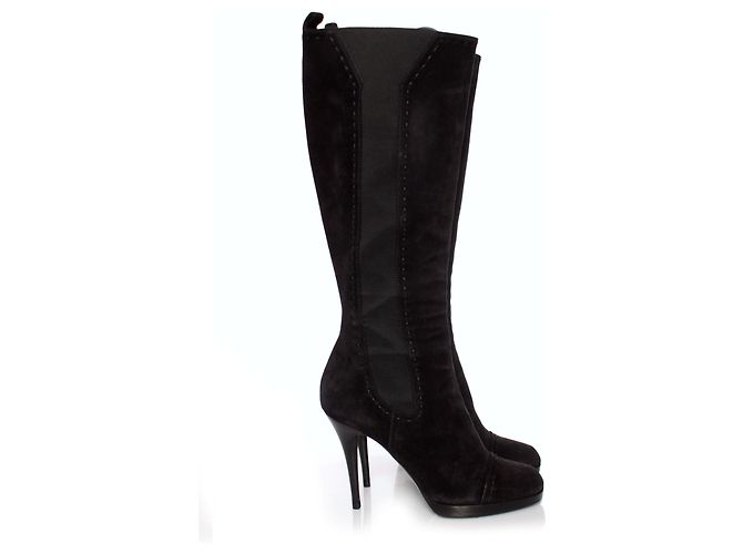 YVES SAINT LAURENT, Botas de ante negro. - vista 5