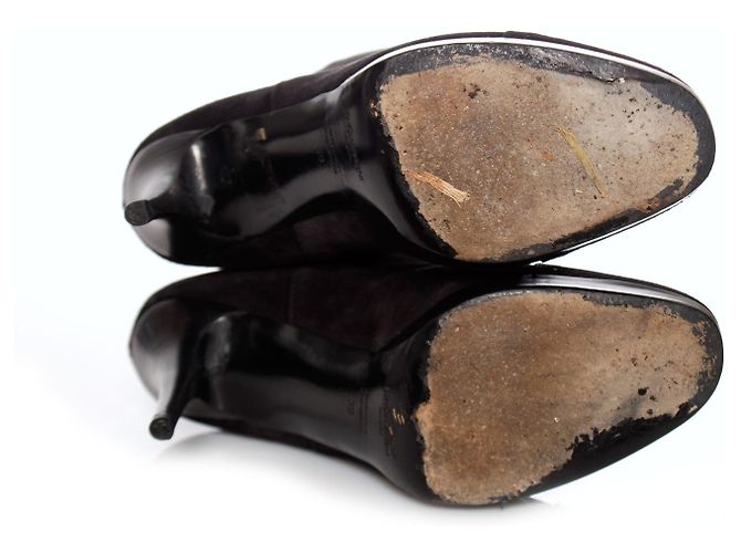 YVES SAINT LAURENT, Botas de ante negro. - vista 6