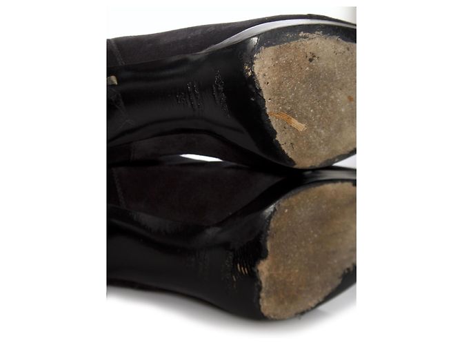YVES SAINT LAURENT, Botas de ante negro. - vista 7
