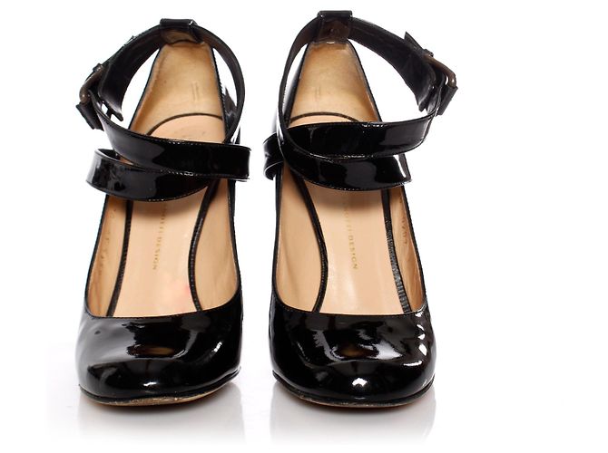 Giuseppe Zanotti, Schwarze Lackpumps mit bronzefarbenem Absatz 39. - Ansicht 4