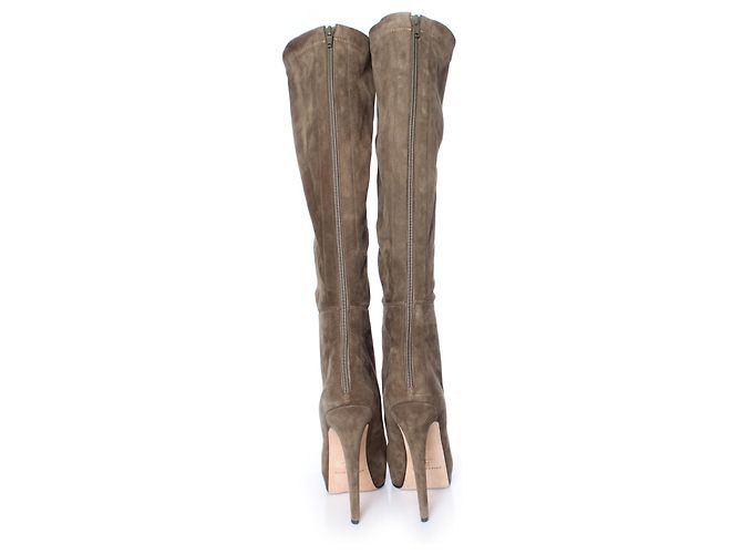 Brian Atwood, Kaki suede boots - view 6
