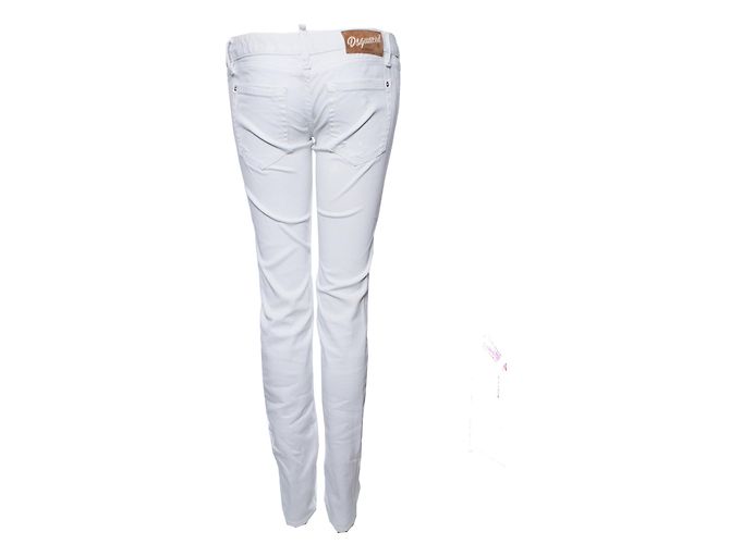 Dsquared2, Vaqueros blanco roto con efecto manchado en talla IT40/XS. - vista 3