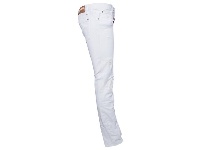 Dsquared2, Vaqueros blanco roto con efecto manchado en talla IT40/XS. - vista 4