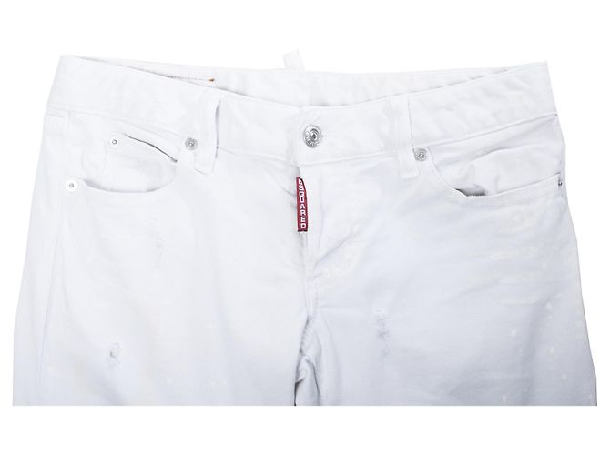 Dsquared2, Vaqueros blanco roto con efecto manchado en talla IT40/XS. - vista 5