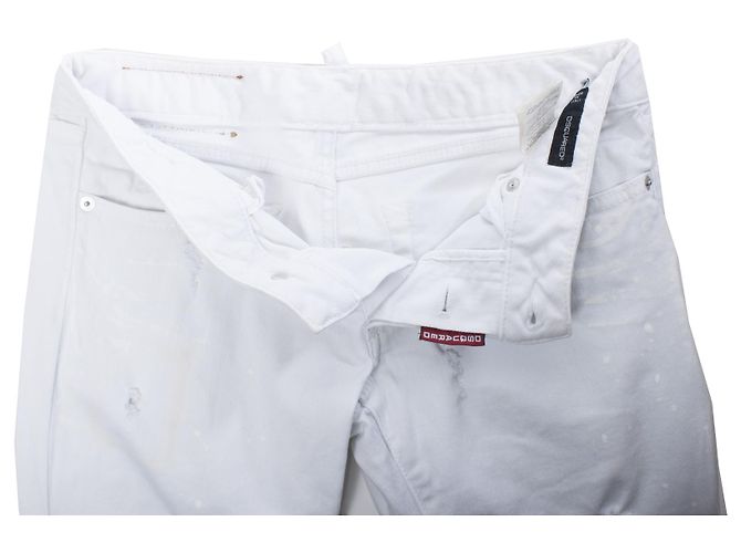 Dsquared2, Vaqueros blanco roto con efecto manchado en talla IT40/XS. - vista 6