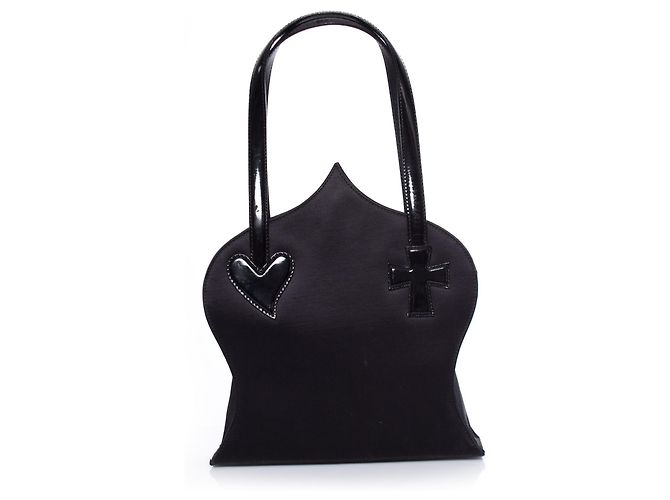 Christian Lacroix, borsa in seta e vernice Nero - vista 2