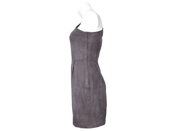 Autre Marque Jimmy Choo für H&M, One-Shoulder-Wildlederkleid Grau - Ansicht 4