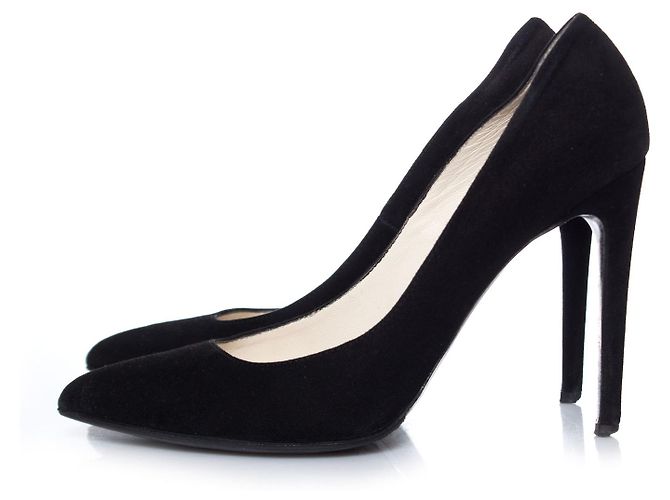 balmain, pumps in camoscio nero. - vista 2