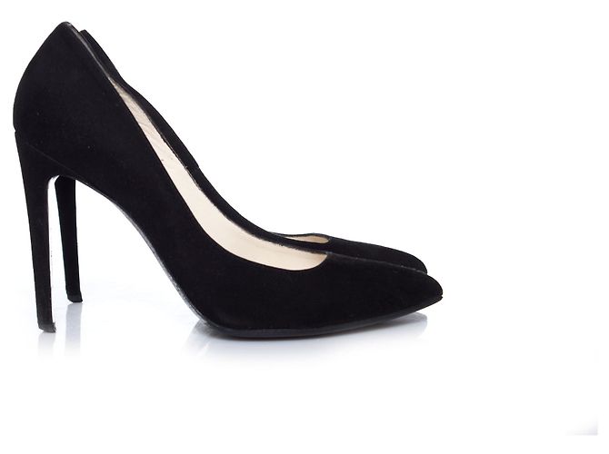 balmain, pumps in camoscio nero. - vista 5